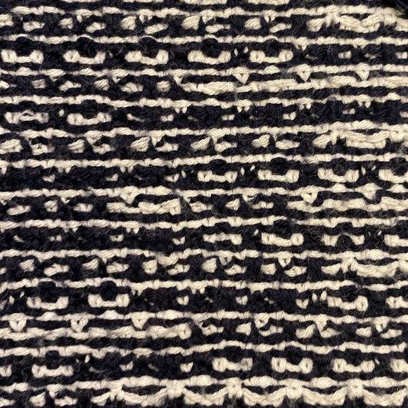 St. John Collection double breasted knit jacket. Navy and white tweed. Size 4. - Picture 7 of 11